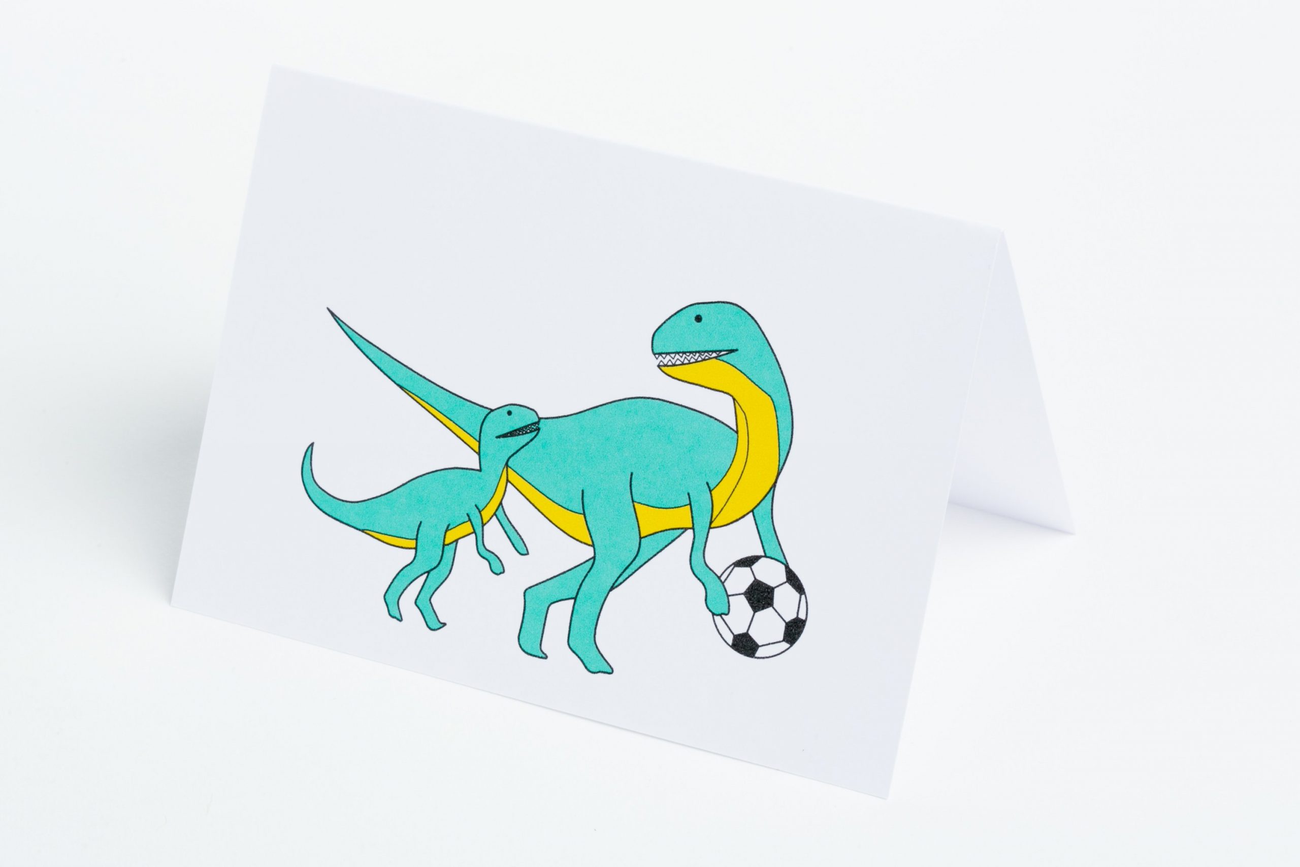 Soccer Player Dinosaur Note Card