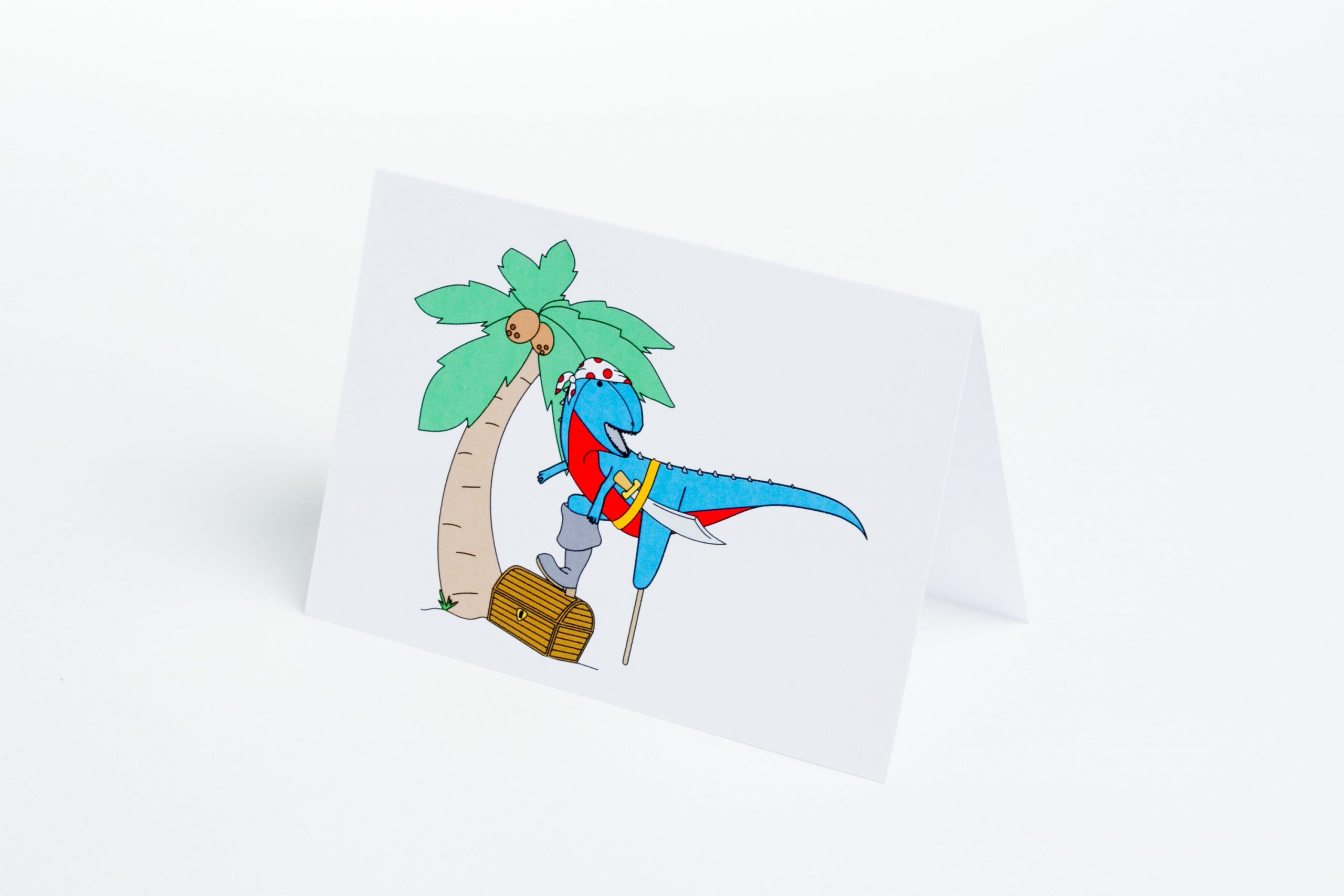 Pirate Dinosaur Note Card