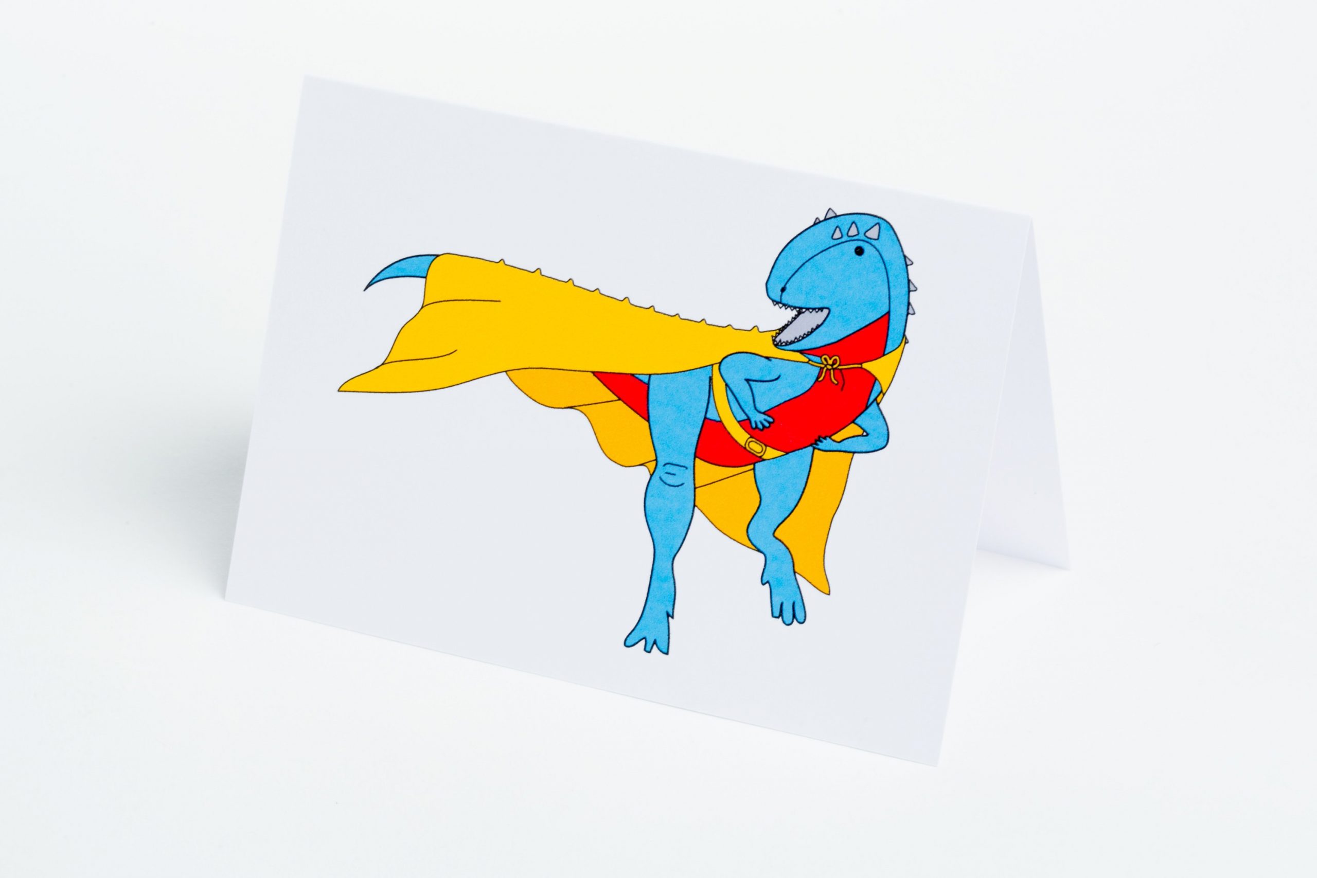Super Hero Dinosaur Note Card